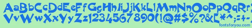 フォントexcalibur – 青い文字は緑の背景です。