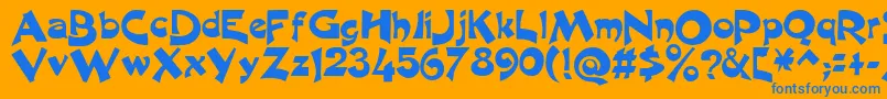 フォントexcalibur – オレンジの背景に青い文字