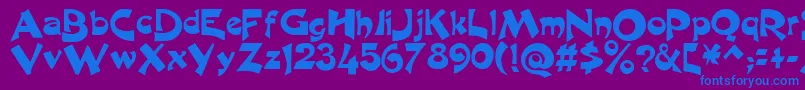 フォントexcalibur – 紫色の背景に青い文字