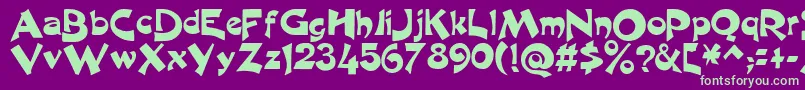 excalibur Font – Green Fonts on Purple Background