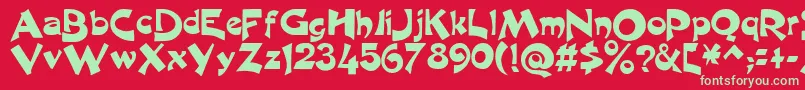 excalibur Font – Green Fonts on Red Background