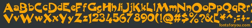 フォントexcalibur – 黒い背景にオレンジの文字