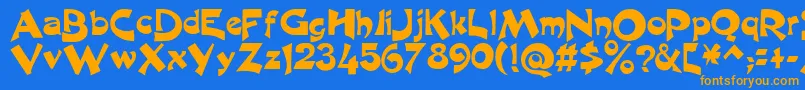 excalibur Font – Orange Fonts on Blue Background