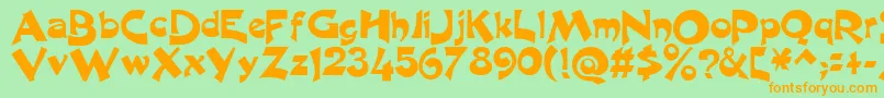 excalibur Font – Orange Fonts on Green Background