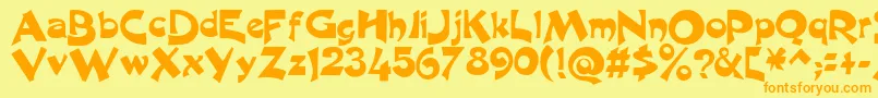 excalibur Font – Orange Fonts on Yellow Background