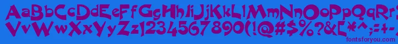 excalibur Font – Purple Fonts on Blue Background