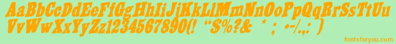 CairoextendeditalicItalic Font – Orange Fonts on Green Background