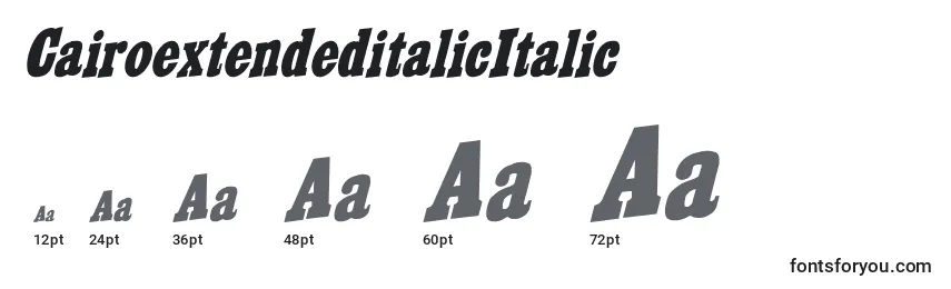 Размеры шрифта CairoextendeditalicItalic