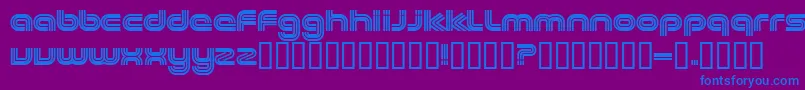 EXCEE   -fontti – siniset fontit violetilla taustalla