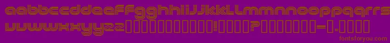 EXCEE   -fontti – ruskeat fontit violetilla taustalla