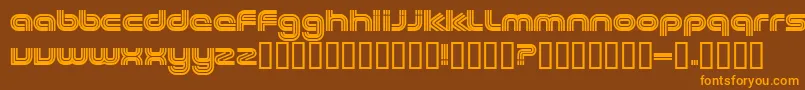 フォントEXCEE    – オレンジ色の文字が茶色の背景にあります。