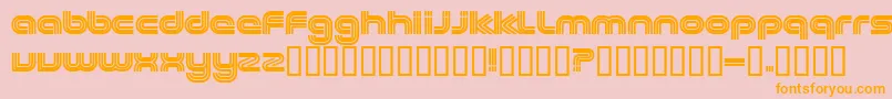 EXCEE   -fontti – oranssit fontit vaaleanpunaisella taustalla