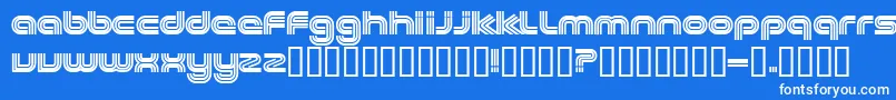 EXCEE   -fontti – valkoiset fontit sinisellä taustalla