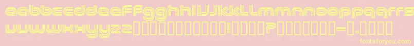EXCEE   -fontti – keltaiset fontit vaaleanpunaisella taustalla
