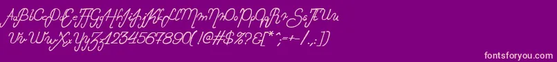 Exchange Font – Pink Fonts on Purple Background