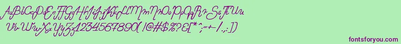 Exchange-Schriftart – Violette Schriften auf grünem Hintergrund