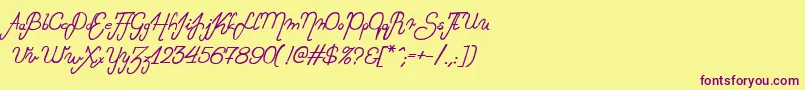 Exchange Font – Purple Fonts on Yellow Background