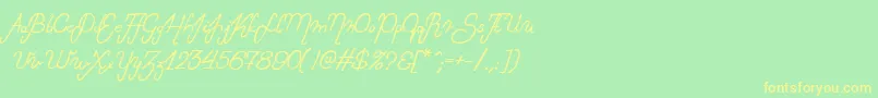 Exchange Font – Yellow Fonts on Green Background