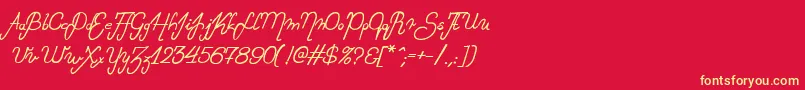 Exchange Font – Yellow Fonts on Red Background