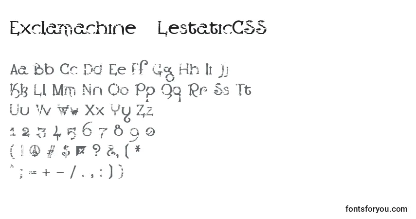 Czcionka Exclamachine   LestaticCSS – alfabet, cyfry, specjalne znaki