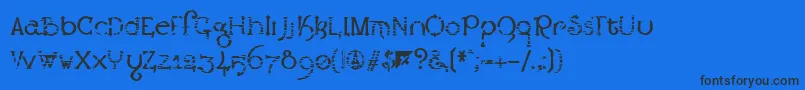 Exclamachine   LestaticCSS-Schriftart – Schwarze Schriften auf blauem Hintergrund