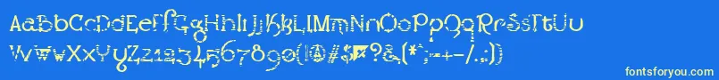 Exclamachine   LestaticCSS Font – Yellow Fonts on Blue Background