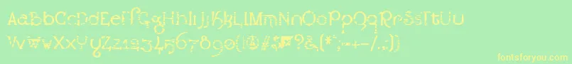 Exclamachine   LestaticCSS-Schriftart – Gelbe Schriften auf grünem Hintergrund