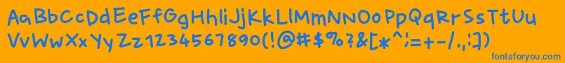 exin memesbruh03 Font – Blue Fonts on Orange Background