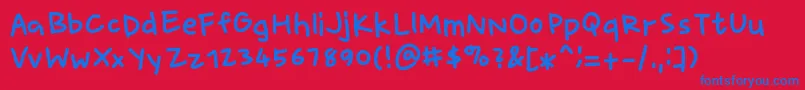 exin memesbruh03 Font – Blue Fonts on Red Background