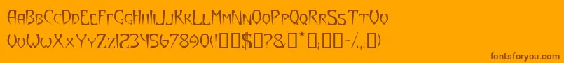 YazataTM Font – Brown Fonts on Orange Background