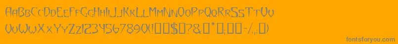 YazataTM-Schriftart – Graue Schriften auf orangefarbenem Hintergrund