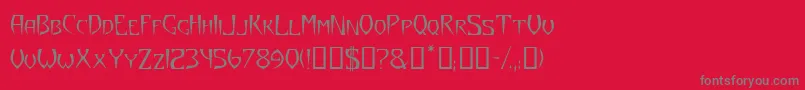 YazataTM Font – Gray Fonts on Red Background