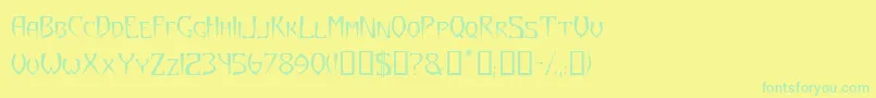 YazataTM Font – Green Fonts on Yellow Background