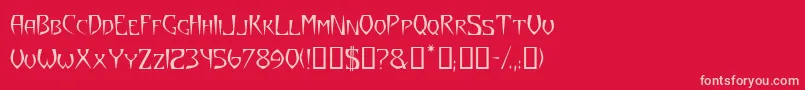 YazataTM Font – Pink Fonts on Red Background