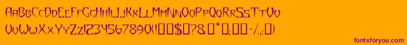 YazataTM Font – Purple Fonts on Orange Background