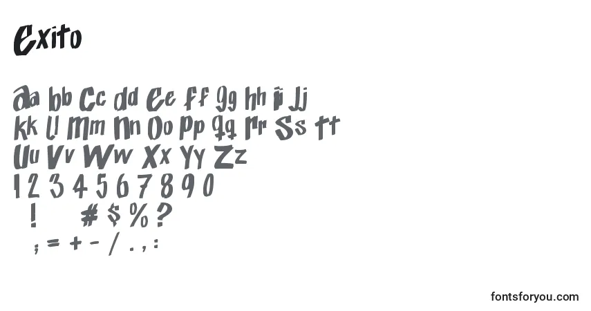 Шрифт Exito   (126230) – алфавит, цифры, специальные символы