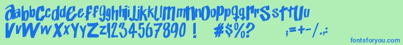 Exito   Font – Blue Fonts on Green Background
