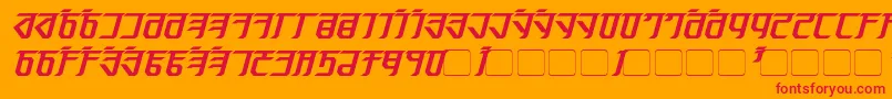 Exodite Bold Italic Font – Red Fonts on Orange Background