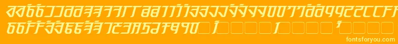 Exodite Bold Italic-fontti – keltaiset fontit oranssilla taustalla