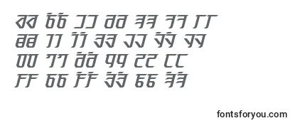 Überblick über die Schriftart Exodite Bold Italic