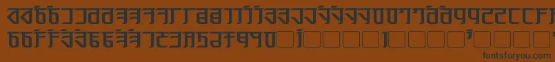 フォントExodite Bold – 黒い文字が茶色の背景にあります