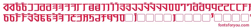 フォントExodite Bold – 白い背景に赤い文字