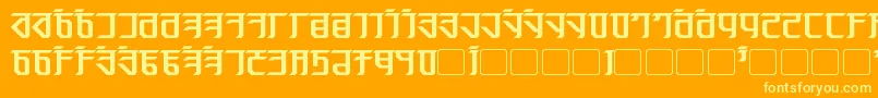 フォントExodite Bold – オレンジの背景に黄色の文字