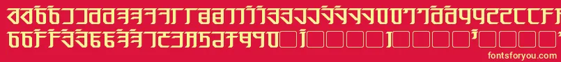 フォントExodite Bold – 黄色の文字、赤い背景