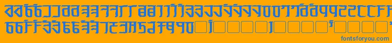 Exodite Distressed Bold Font – Blue Fonts on Orange Background