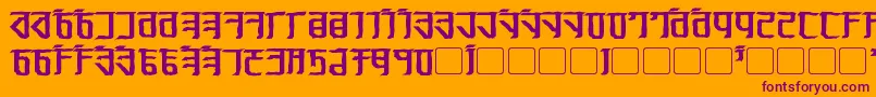 Exodite Distressed Bold Font – Purple Fonts on Orange Background