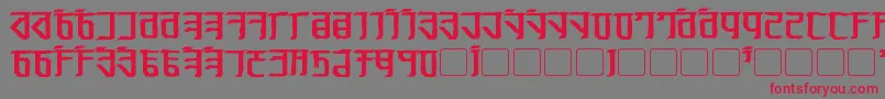 フォントExodite Distressed Bold – 赤い文字の灰色の背景