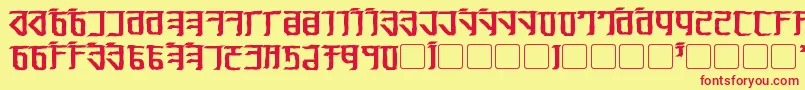Exodite Distressed Bold Font – Red Fonts on Yellow Background