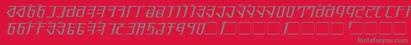 Fonte Exodite Distressed Italic – fontes cinzas em um fundo vermelho