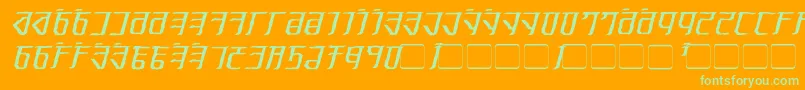 Exodite Distressed Italic-fontti – vihreät fontit oranssilla taustalla